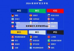 足彩加比分,足彩加分析app